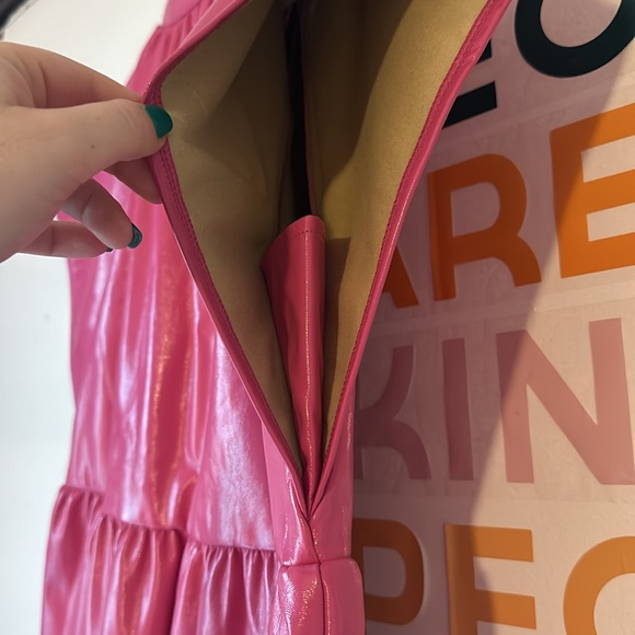 NWT Pink Faux Leather Top - Picture 3 of 5